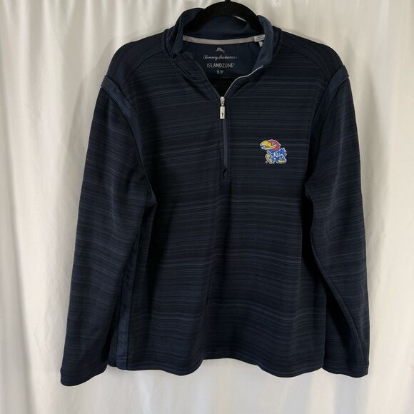 KU Jayhawks Tommy Bahama Sweater Men's Small Heathered Blue Islandzone